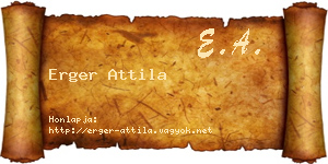 Erger Attila névjegykártya